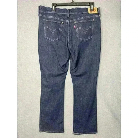 Levis 415 Jeans Women's 31 Relaxed Bootcut Mid Rise Blue Denim Stretch Dark Wash - Picture 2 of 8
